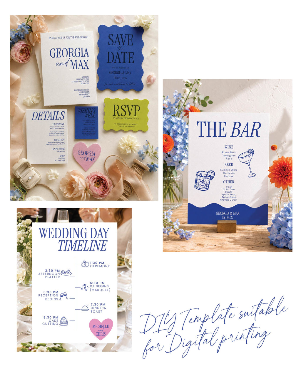 The Capri Suite | Editable Canva Wedding Stationery Template