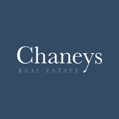Chaney's Real Estate logo on a blue background