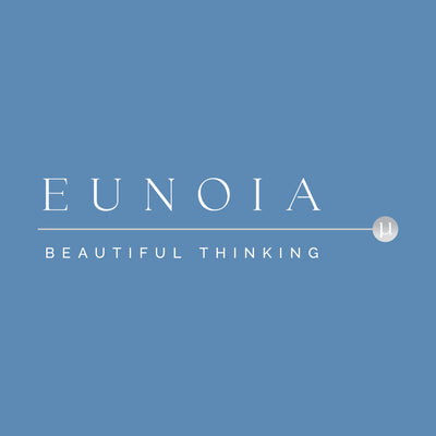 Eunoia logo with 'Beautiful Thinking' on a blue background