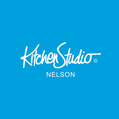 Kitchen Studio Nelson logo on a blue background
